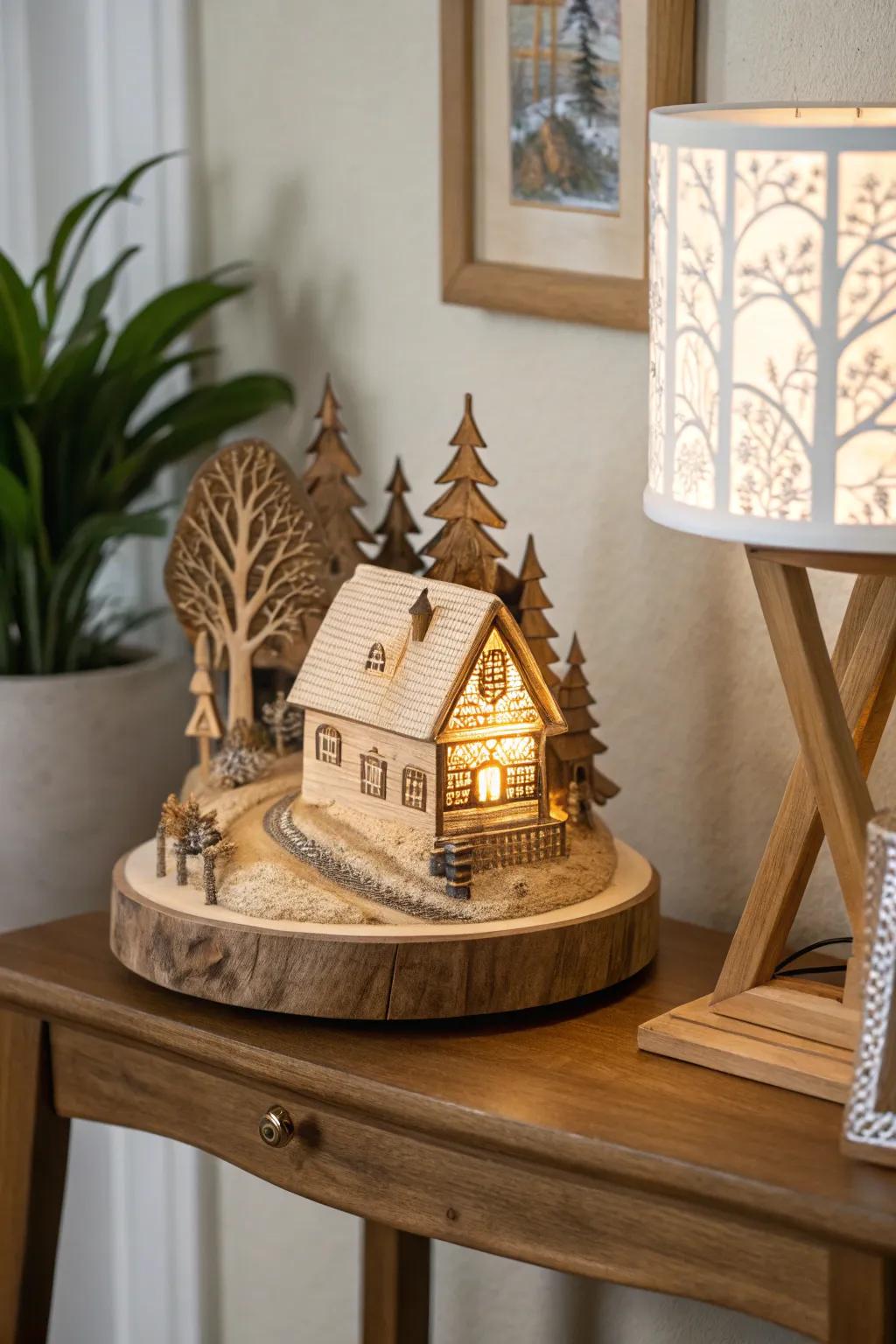 Recount a saga through the medium of wooden sculpting.
