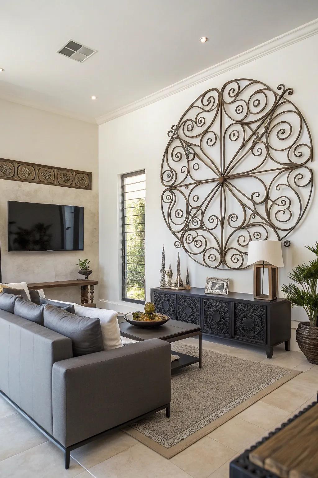 Iron wall decor infuses a distinct character into any room.
