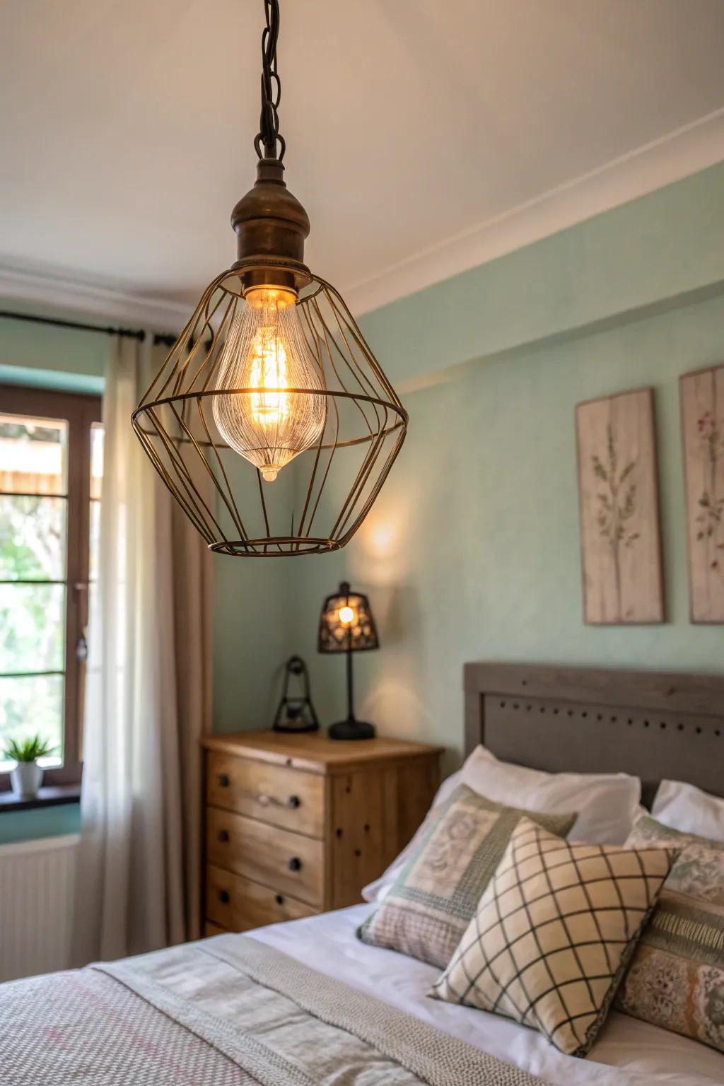 Creative lighting enhances the character and ambiance of the room.