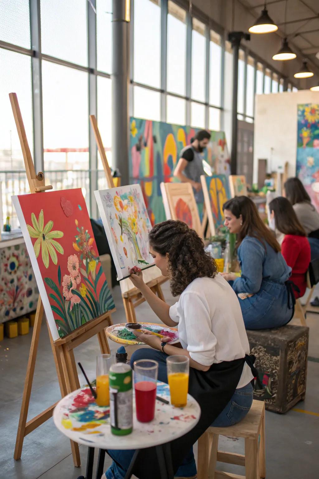 Express imagination with a delightful painting and beverage session.