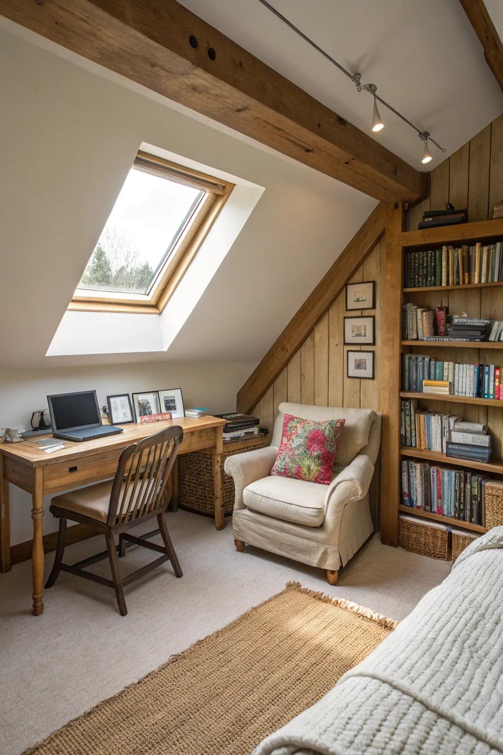 Plan a multipurpose area to fulfill a variety of needs in your attic.