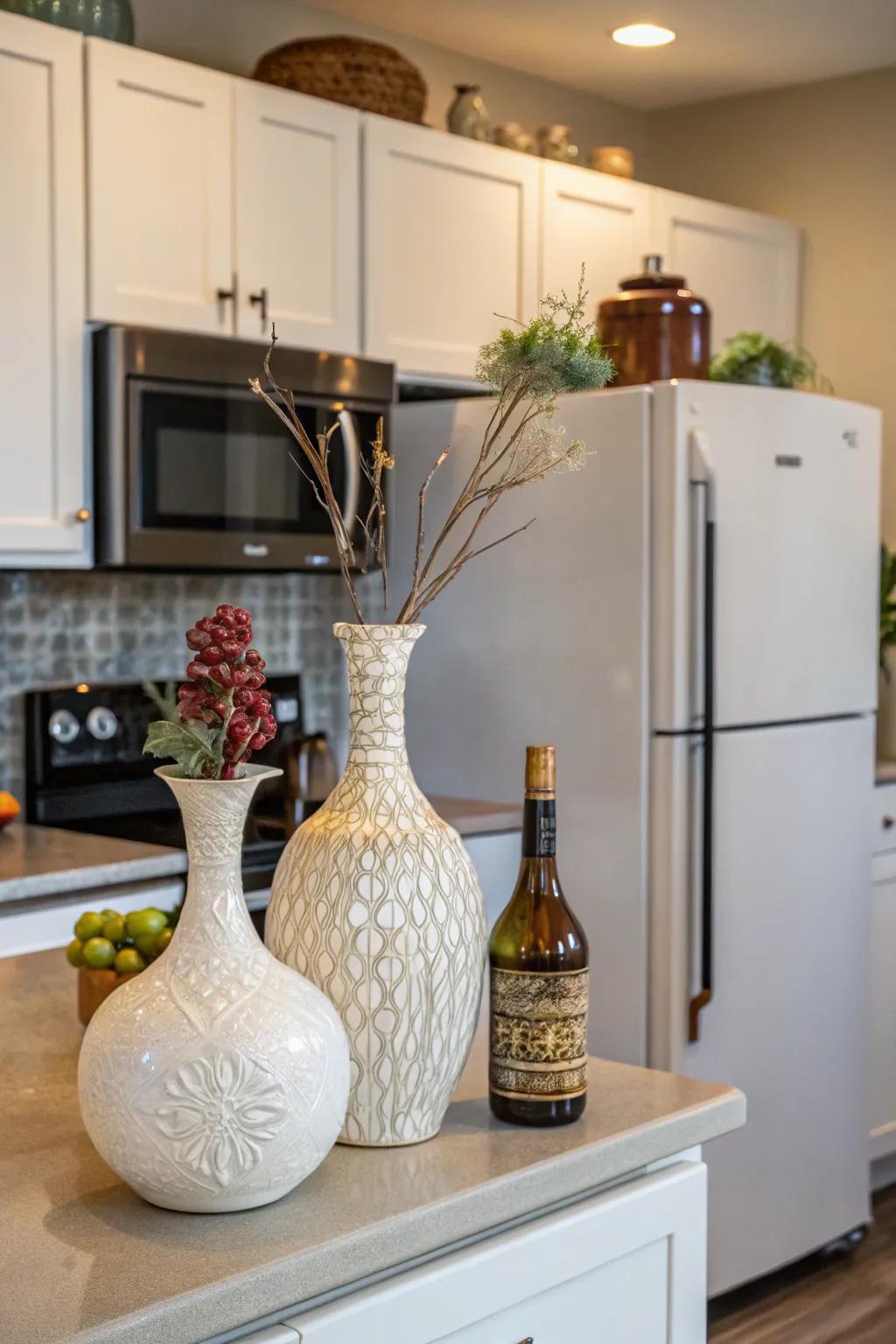 Incorporate elegance with a selection of vases and bottles.