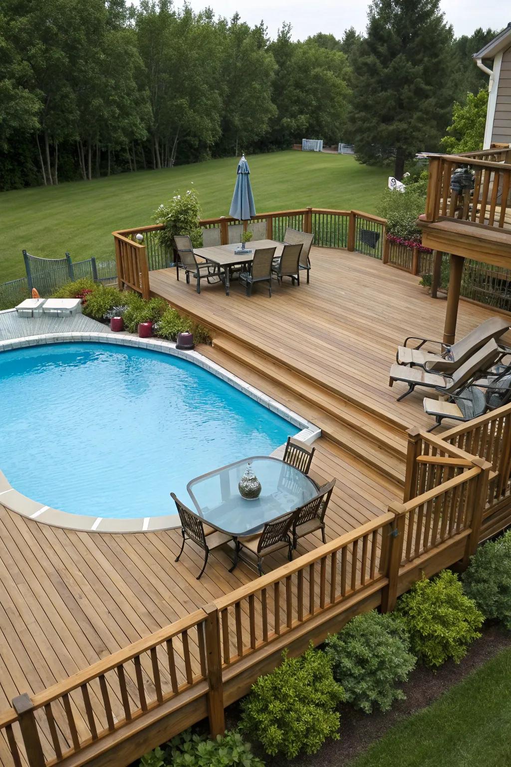 Split-level layouts add complexity and flair to your pool deck.
