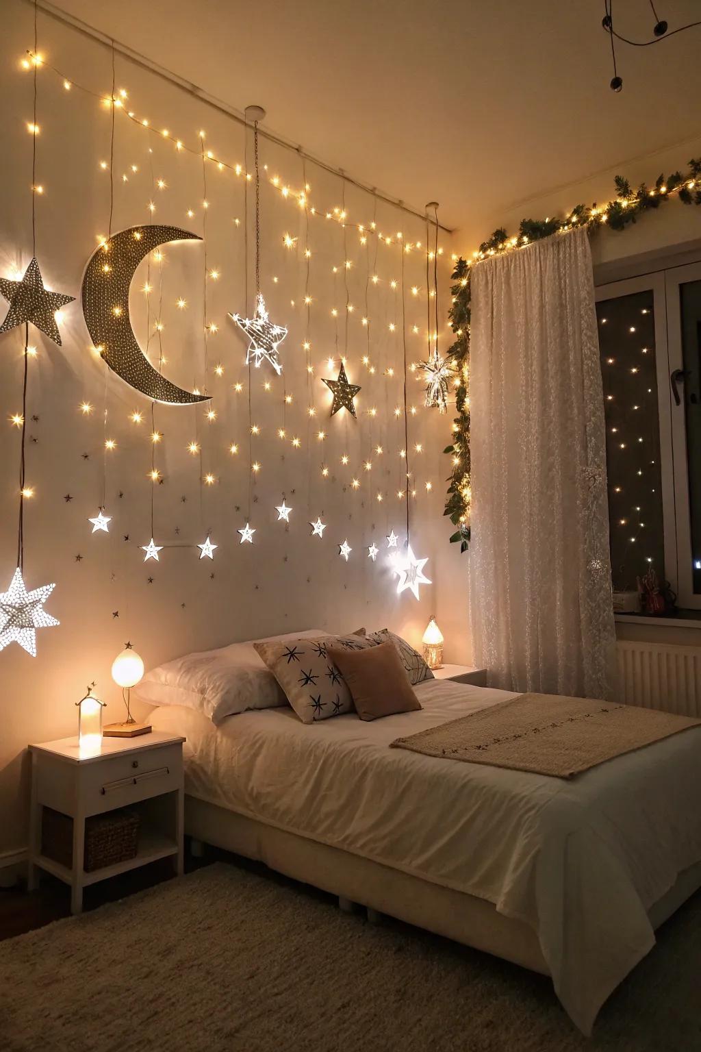 Introduce the cosmos into your bedroom with celestial lights.