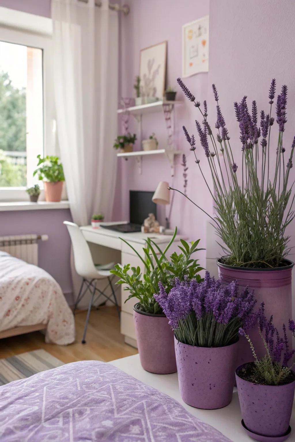 Breathe vitality into your room with amethyst flora.