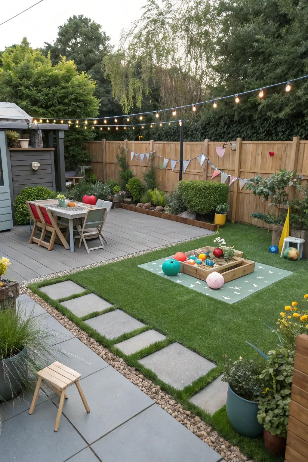 Utilizing functional zones to maximise your synthetic lawn garden.