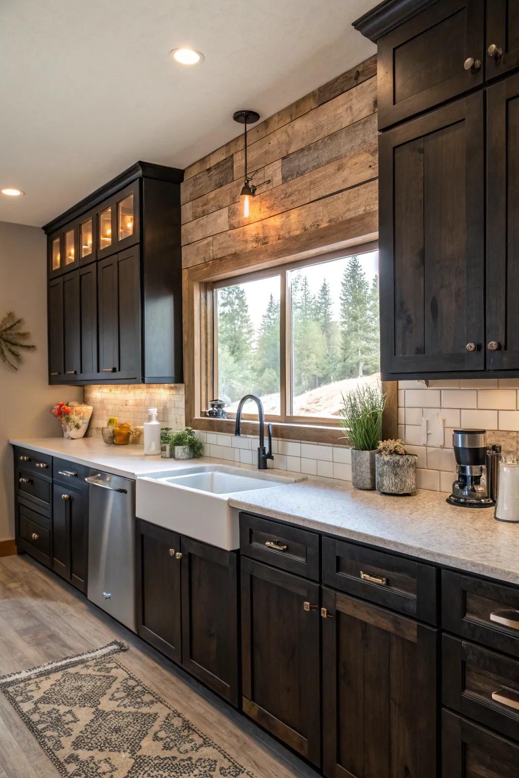 Warm up your kitchen using simple wood.