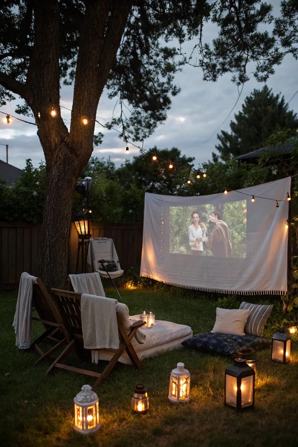 For your movie night, lanterns create a warm and welcoming atmosphere.
