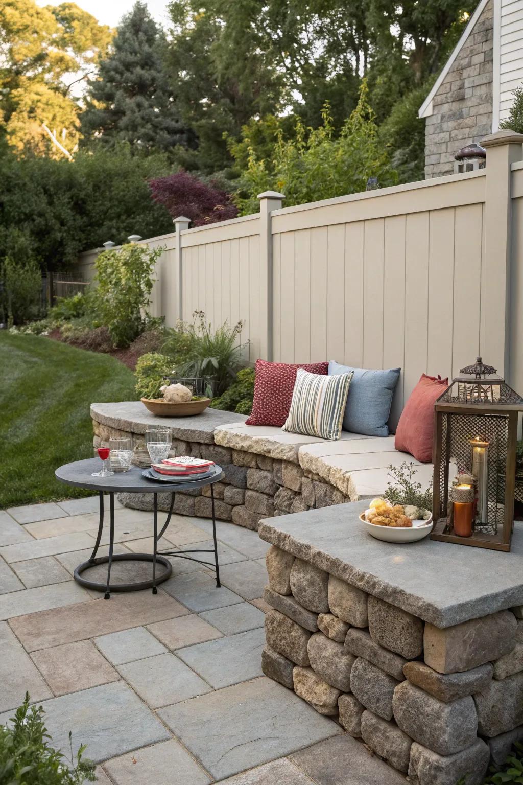Built-in seating enhances functionality.