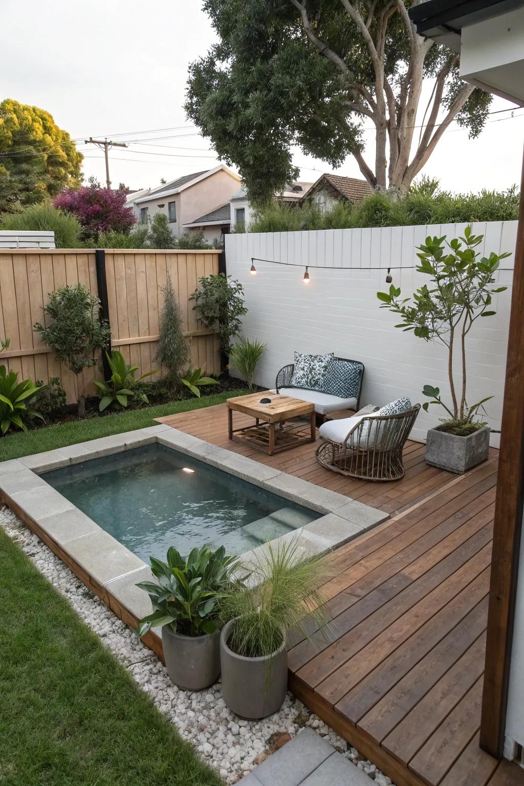 A splash pool suits small backyards perfectly.