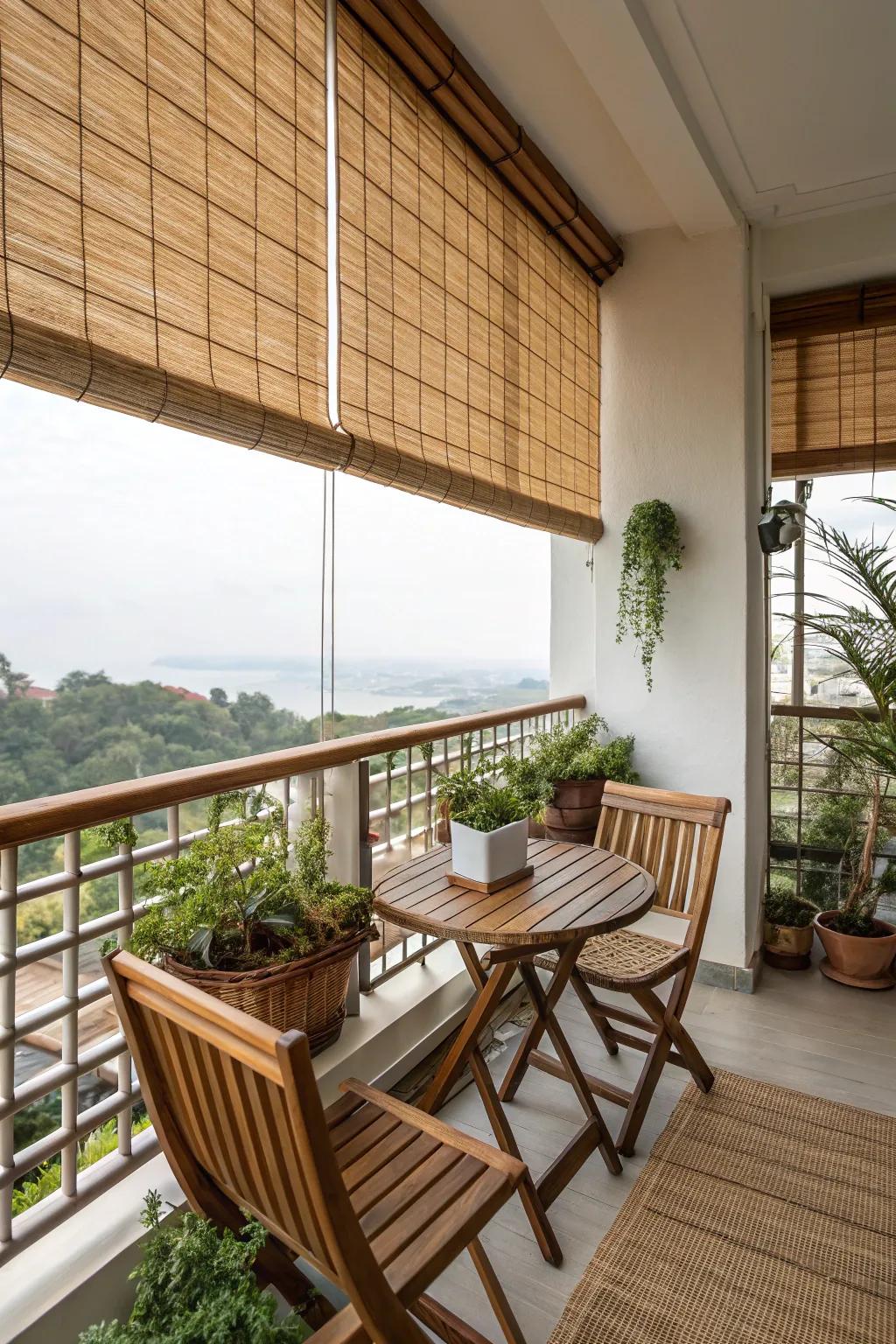Cane screens offer earthy style and sun protection.