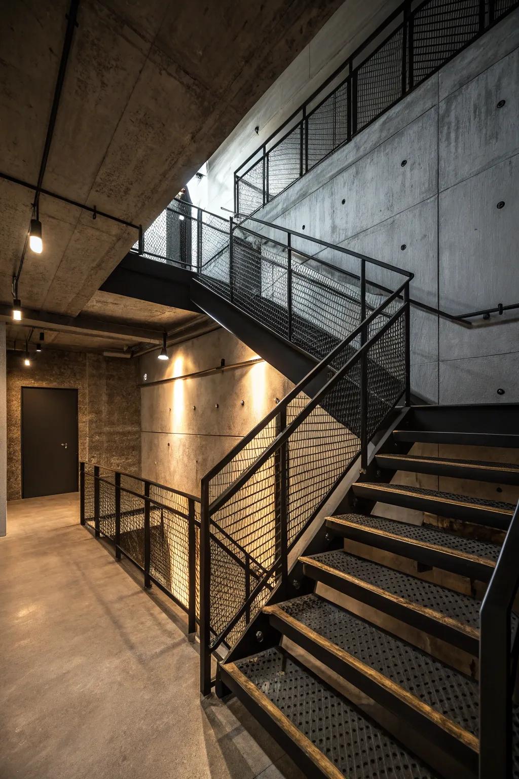 Metal accents provide a modern, industrial vibe.