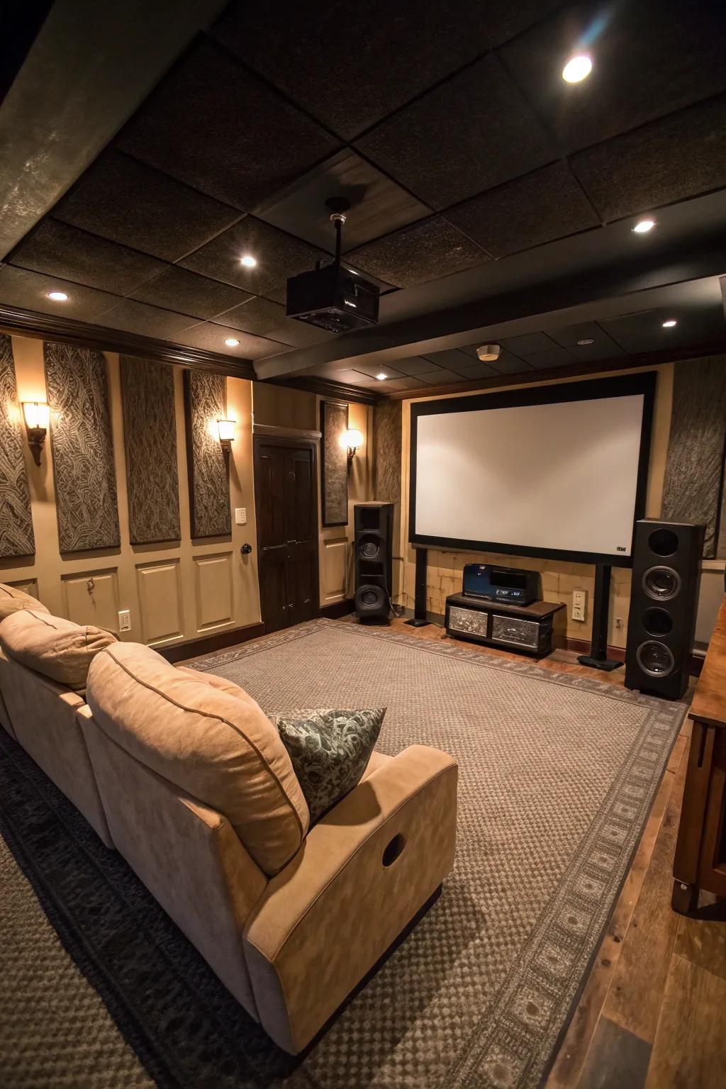 A surround sound setup enriches the audio adventure, rendering movie nights unforgettable.