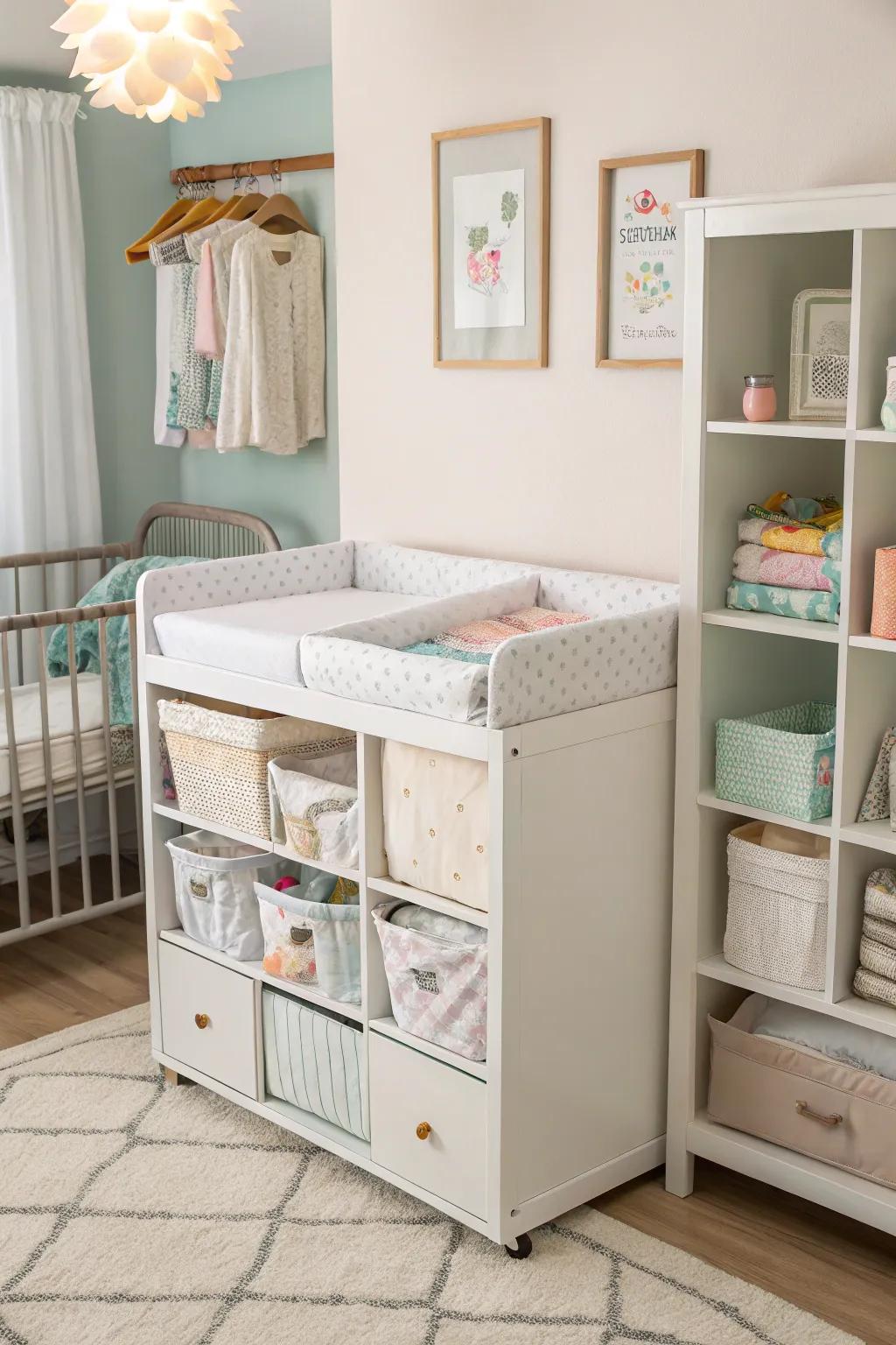 Merge style and practicality with a bassinet that offers storage.