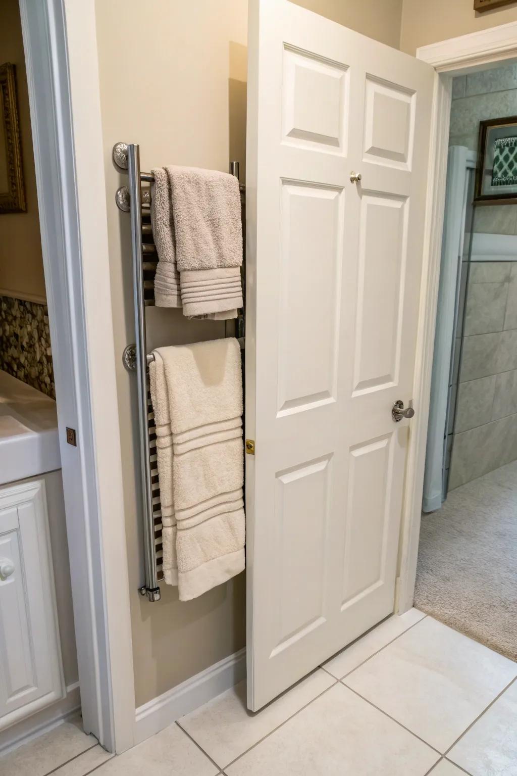 Above-the-door racks excel at conserving area.
