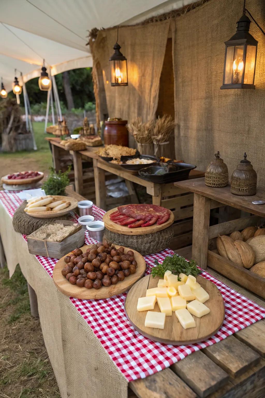 An appealing Rustic Farmhouse Feast showcasing local flavors.