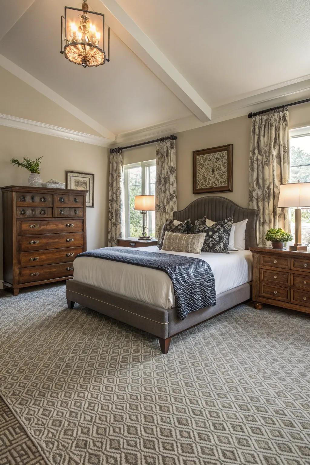 Combine contemporary and timeless designs using the appropriate carpet.