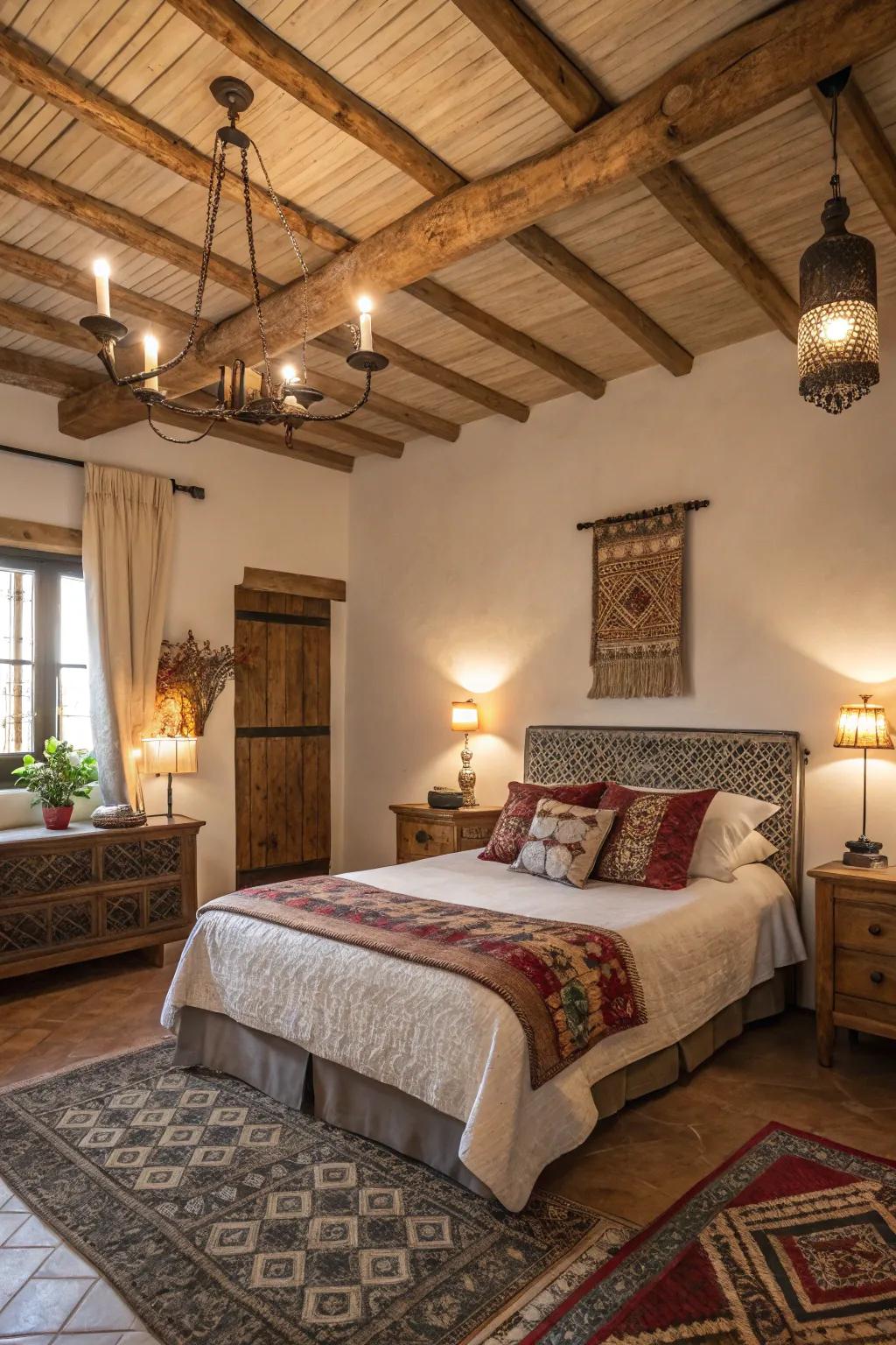 Vintage lighting provides warmth and attraction to your bedroom.