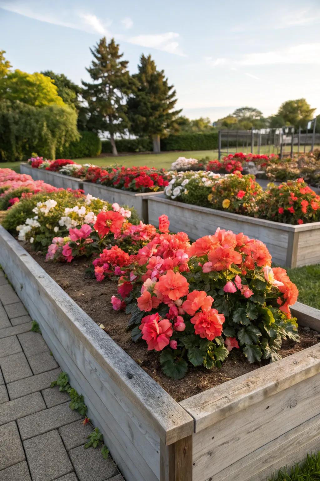 Elevated beds offer structure and convenience for bloom bud care.