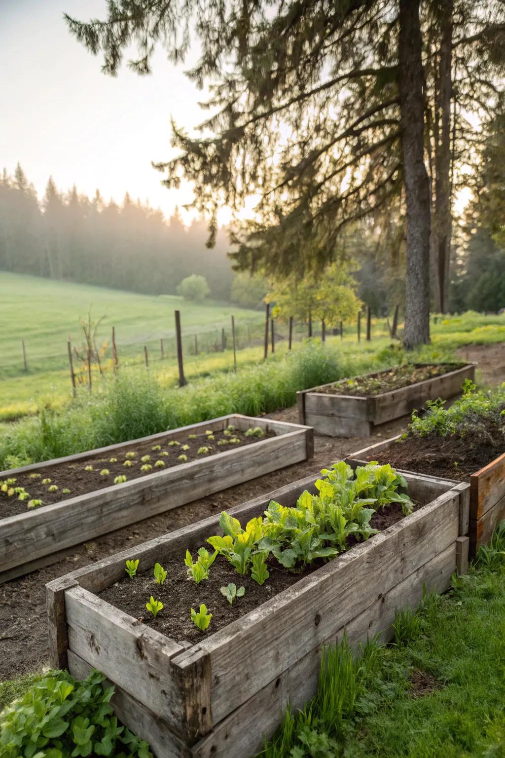 Douglas fir offers a simple and rustic allure for your garden plots.
