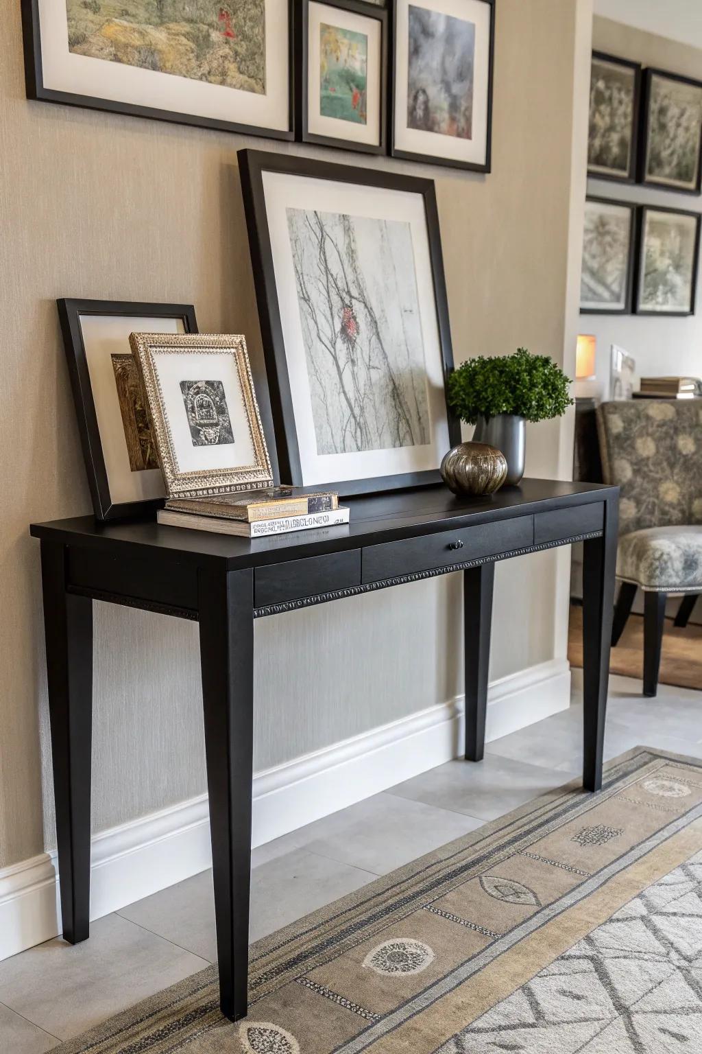 Layered artwork creates a dynamic and captivating display.