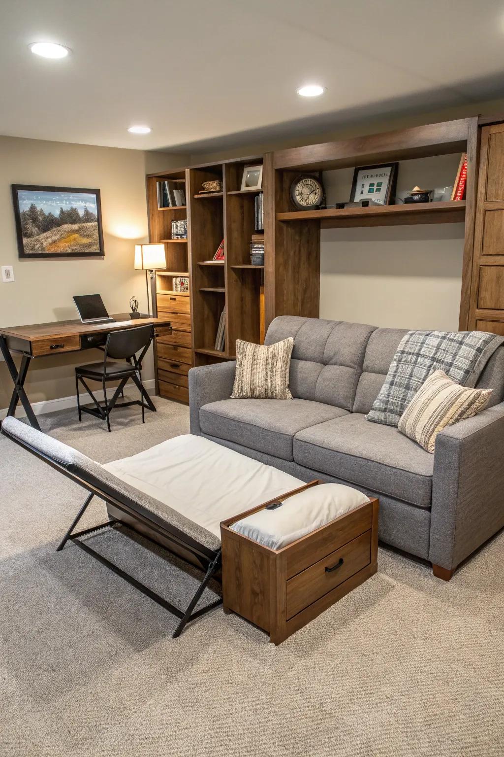 Adaptable furnishings accommodate evolving requirements.