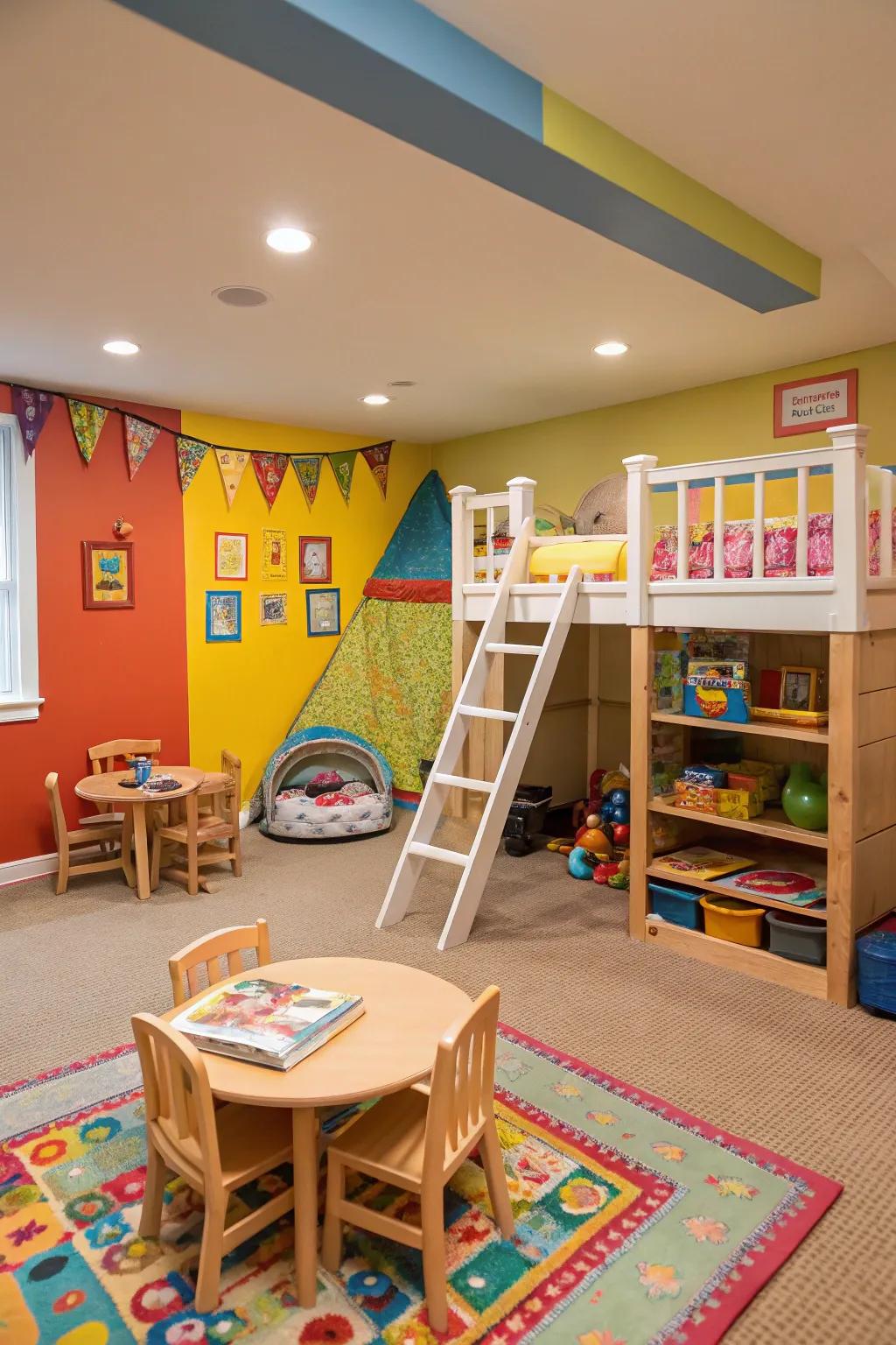 A dedicated play area keeps the kids happy and the main areas of the house clean.