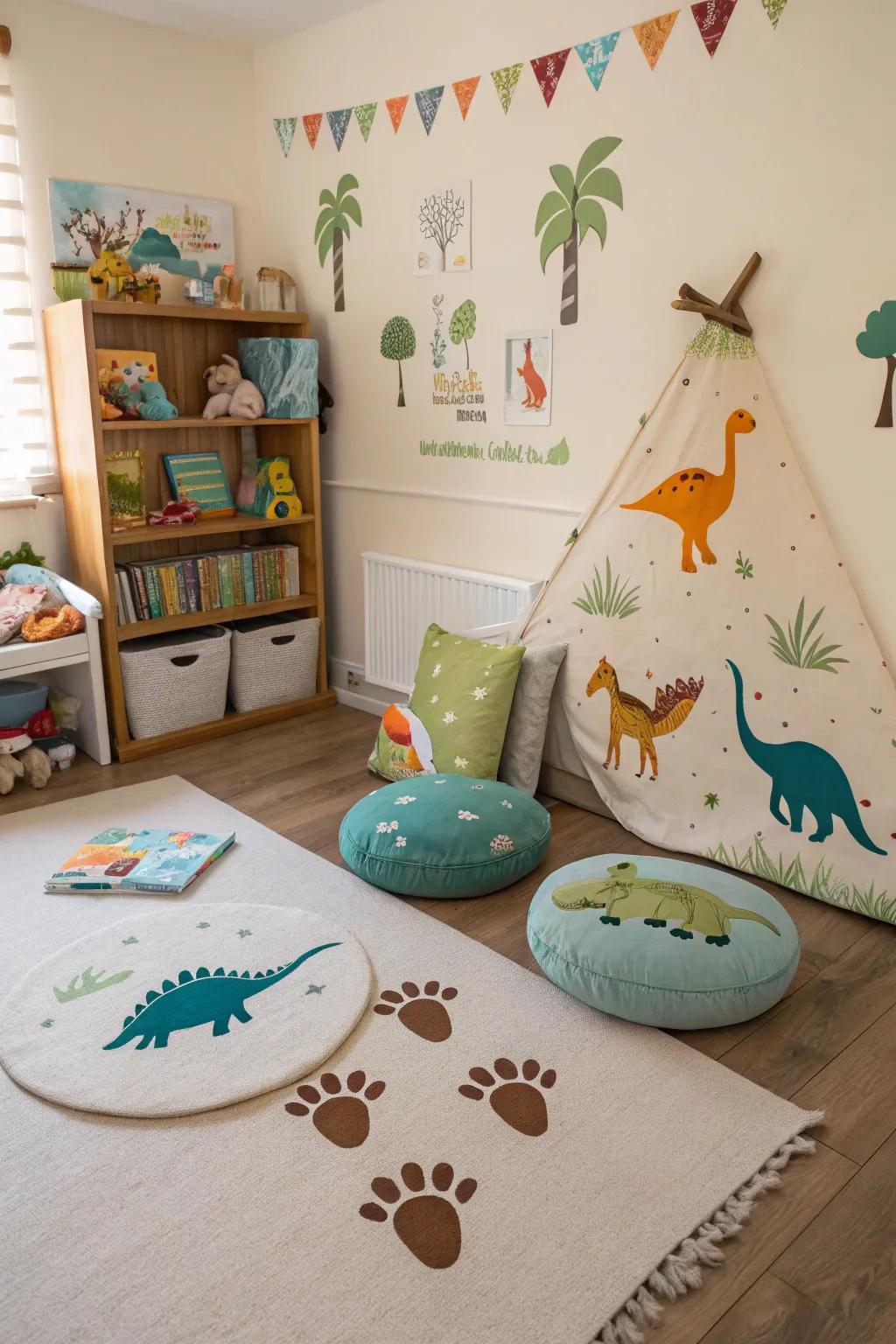 Travel back in time using a dinosaur-themed nursery.