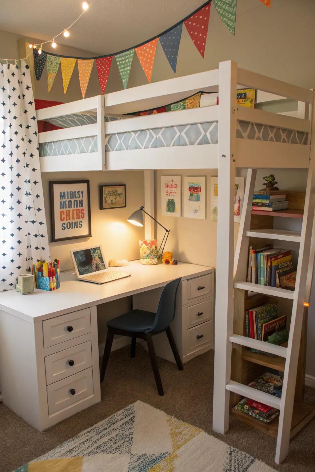 A comfortable study area conducive to focused learning and creativity.