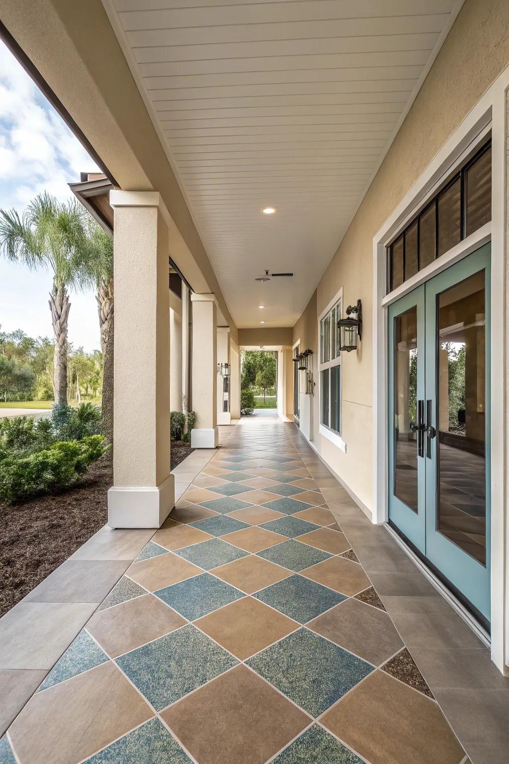 A breezeway that smoothly integrates indoor and outdoor areas, expanding the living space.