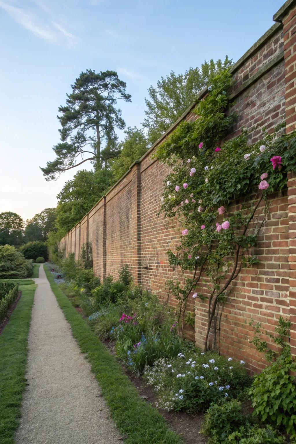 A towering masonry border ensures solitude and tranquility.