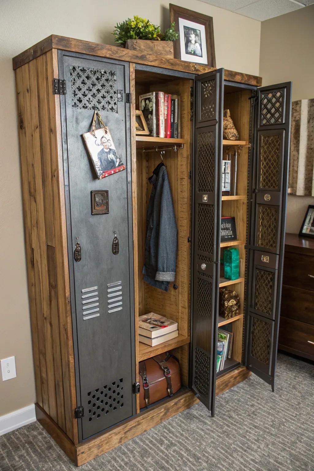Custom-built DIY storage with a personal touch.