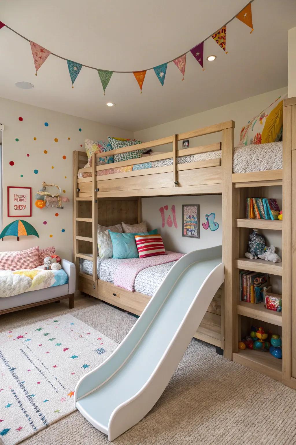 Add a playful chute for a fun and whimsical aspect.
