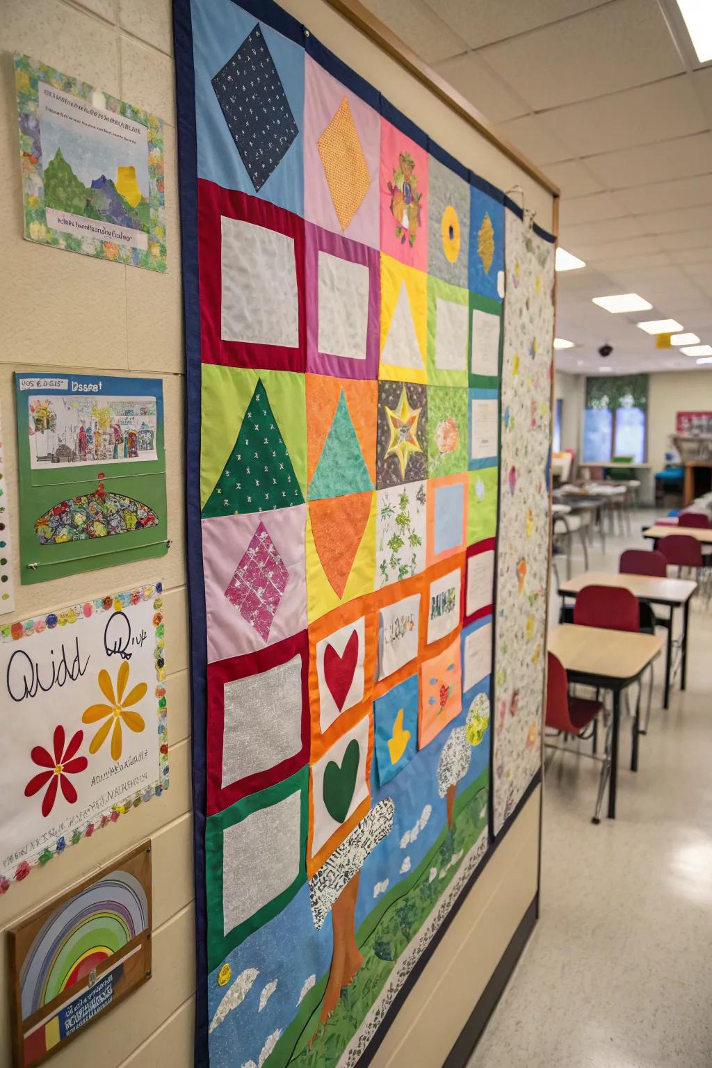 A collaborative patchwork of affection composed of radiant paper pieces.