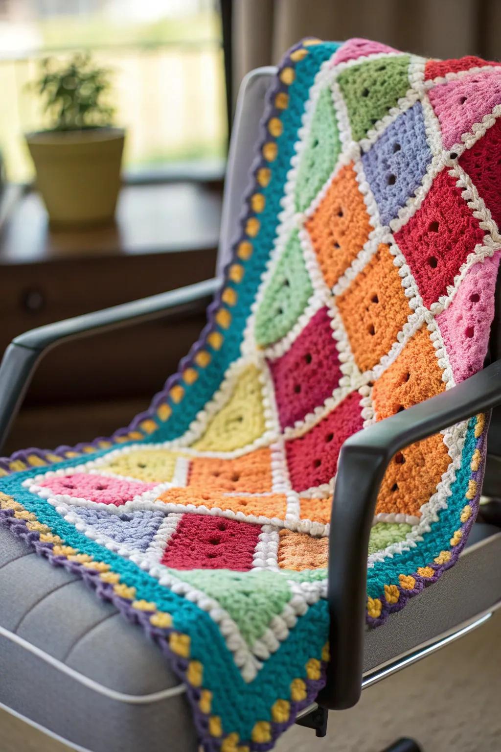 The varied mix of stitches lends this blanket an artisanal, one-of-a-kind charm.