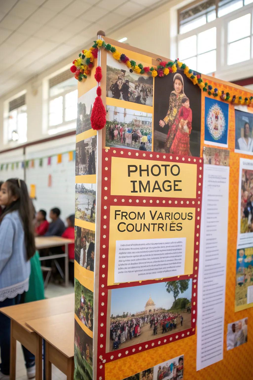 A cultural celebration board highlighting global traditions.