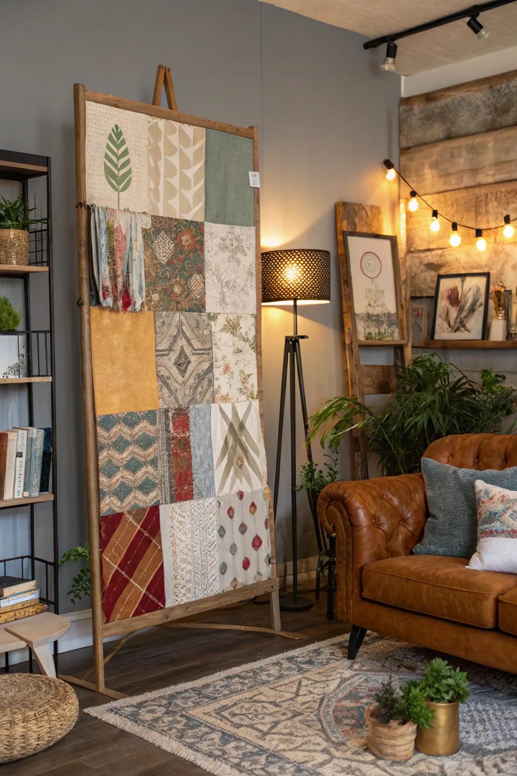 Different mediums in an eclectic living room