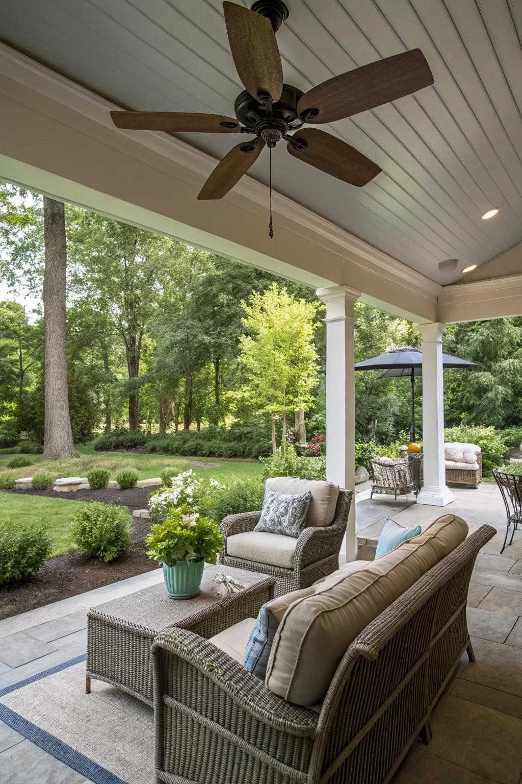 Create an outdoor oasis with a patio ceiling fan.
