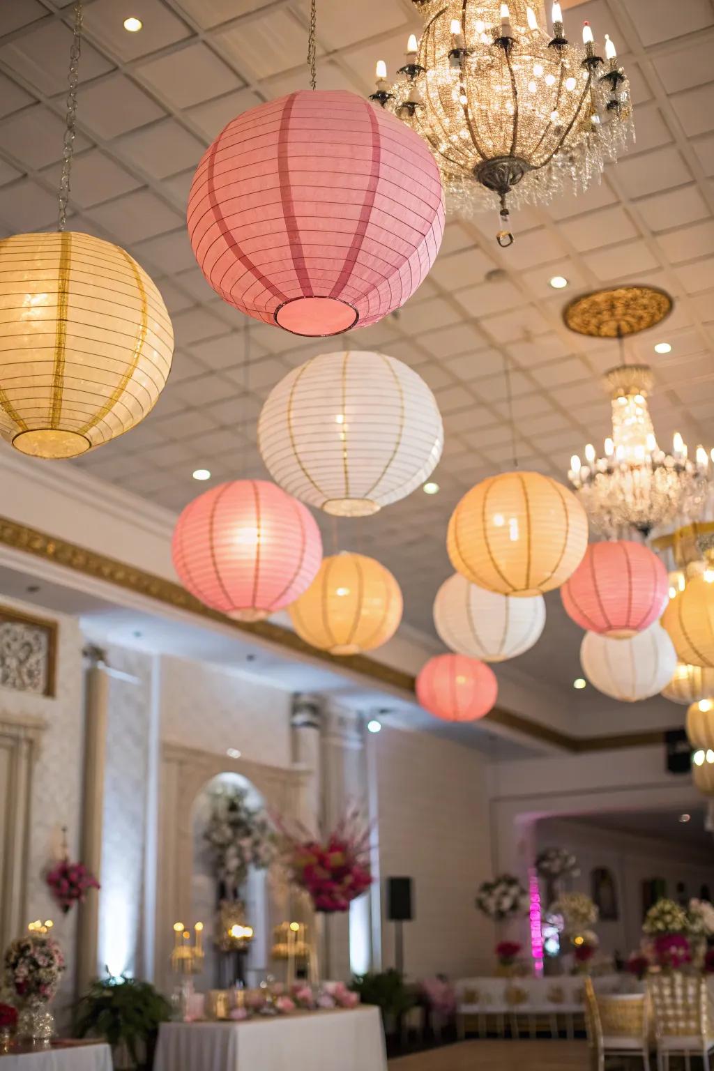 Vibrant paper lanterns for a fun dash.