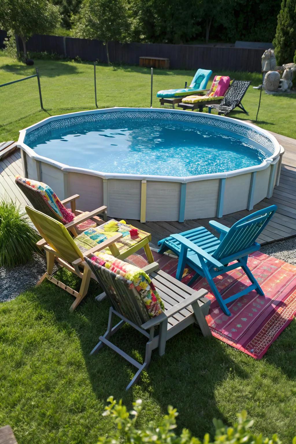 With comfortable seating, it’s easy to unwind by the pool.