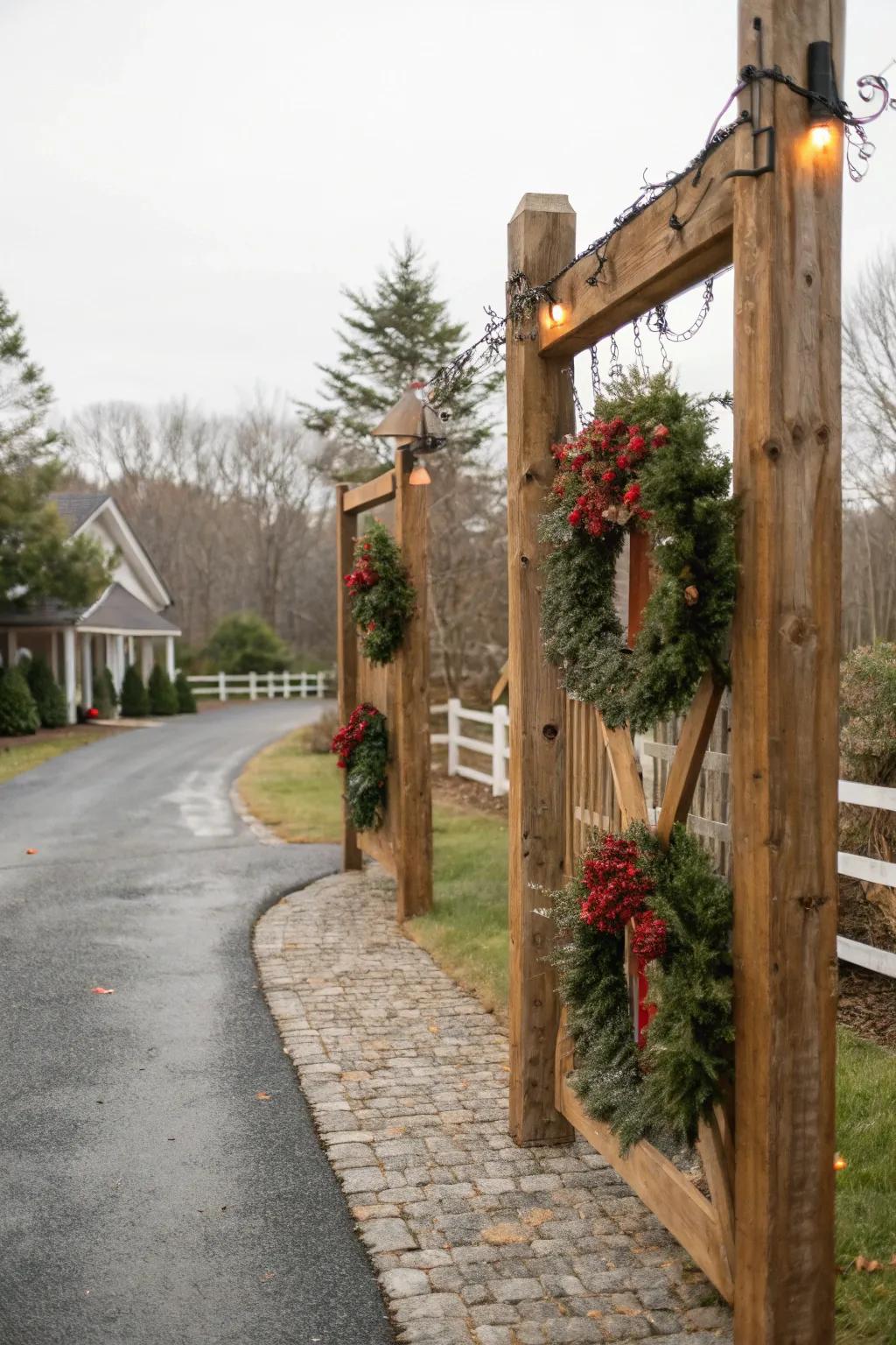 Seasonal decor injects festive cheer to your driveway arrival point.