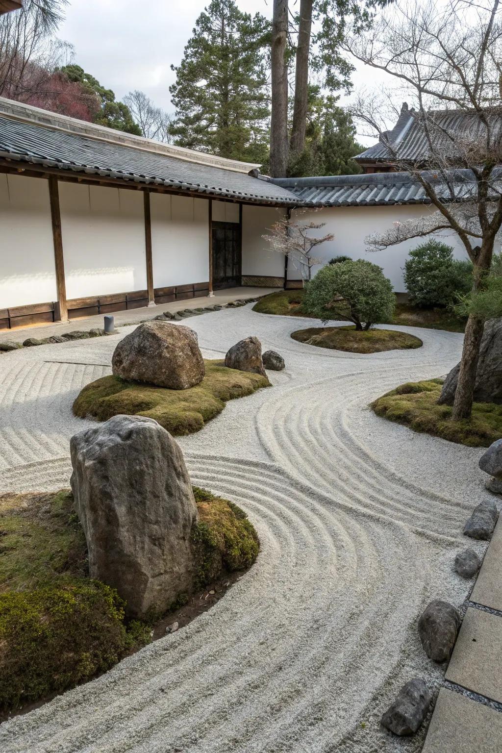 Meditation gardens provide a tranquil and undemanding landscape alternative.