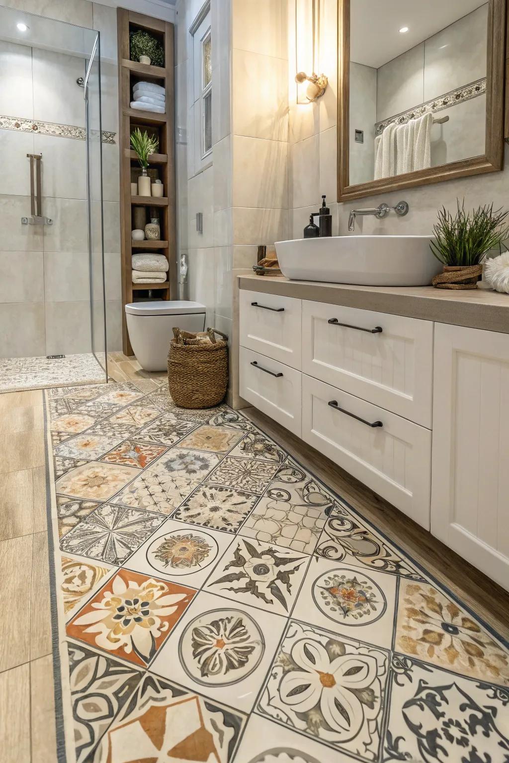Luxury vinyl tiles enable a wide range of design options.