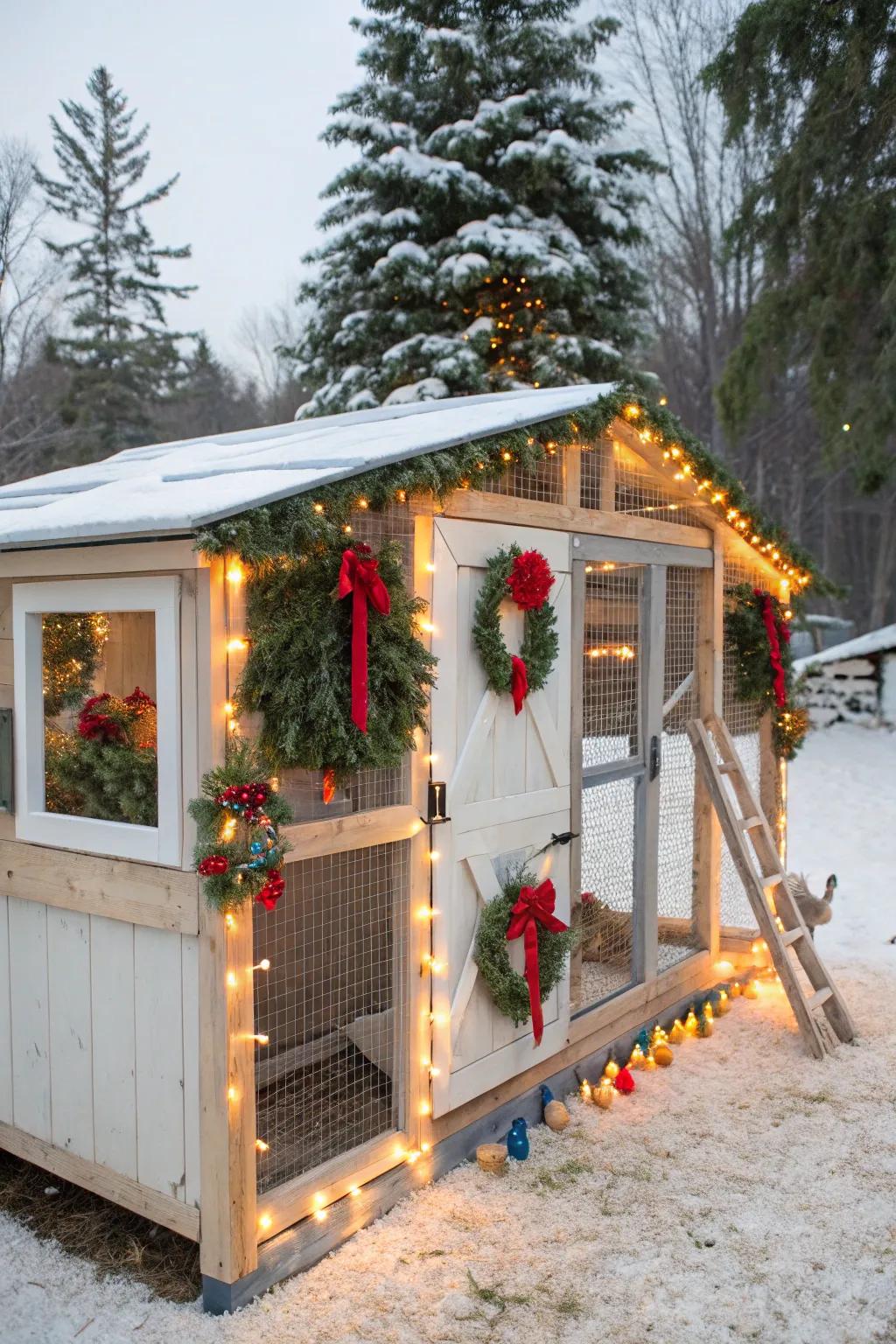 Seasonal trimmings maintain your coop's festivity and vibrancy year-round.