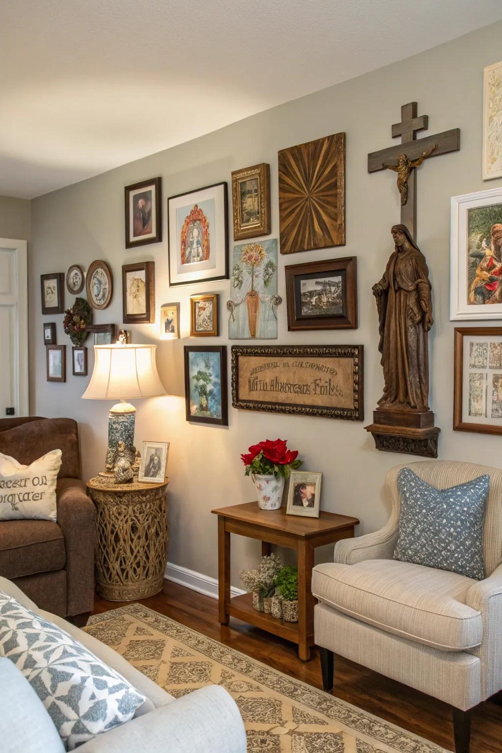 A gallery wall communicates your unique faith experience.