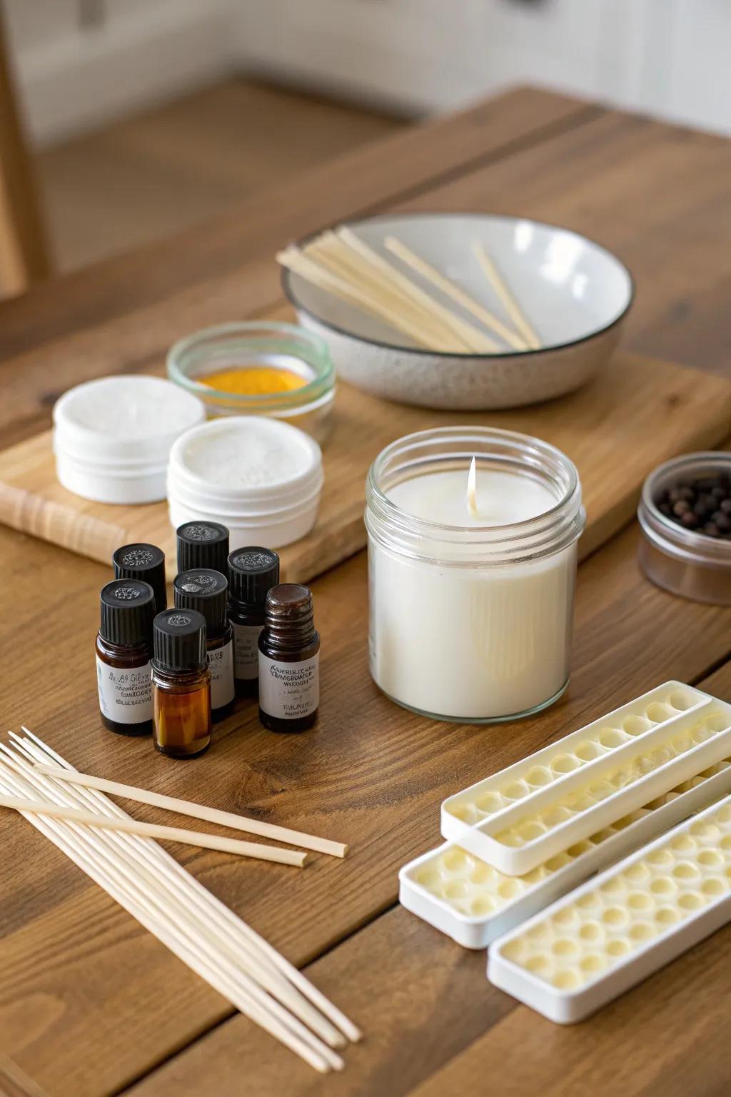 Use a candle-making kit to create your own atmosphere
