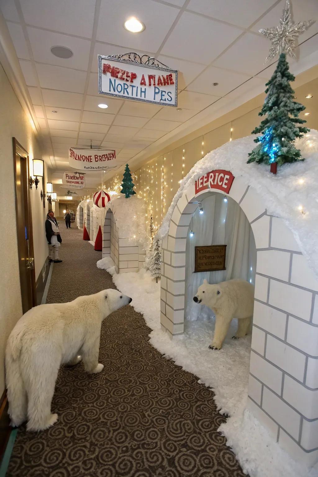 Embark on a magical journey to the North Pole in your hallway.