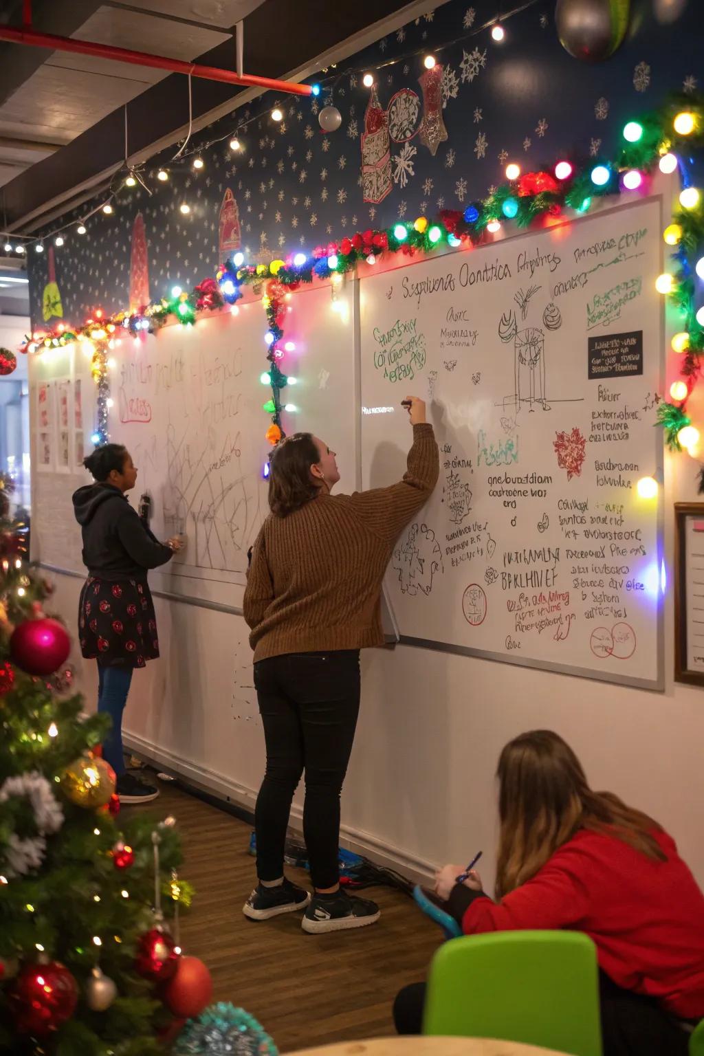 Participants engrossed in a round of Celebratory Delineation, illustrating and estimating.