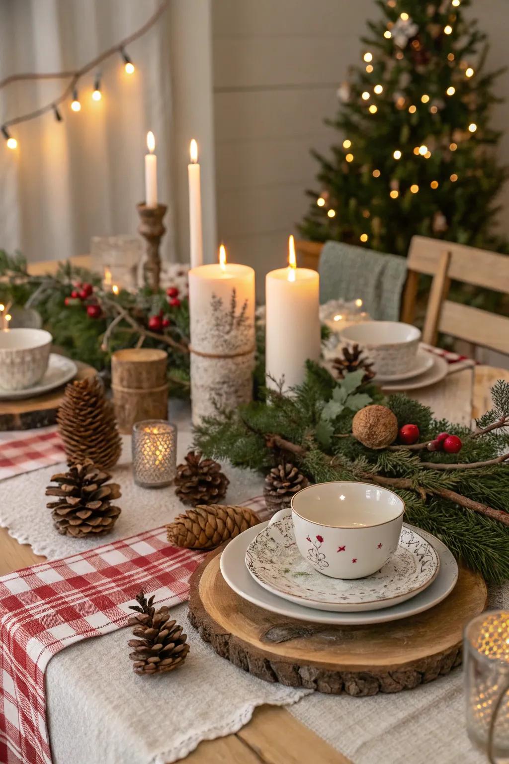 A themed arrangement lends harmony and charm to the table.