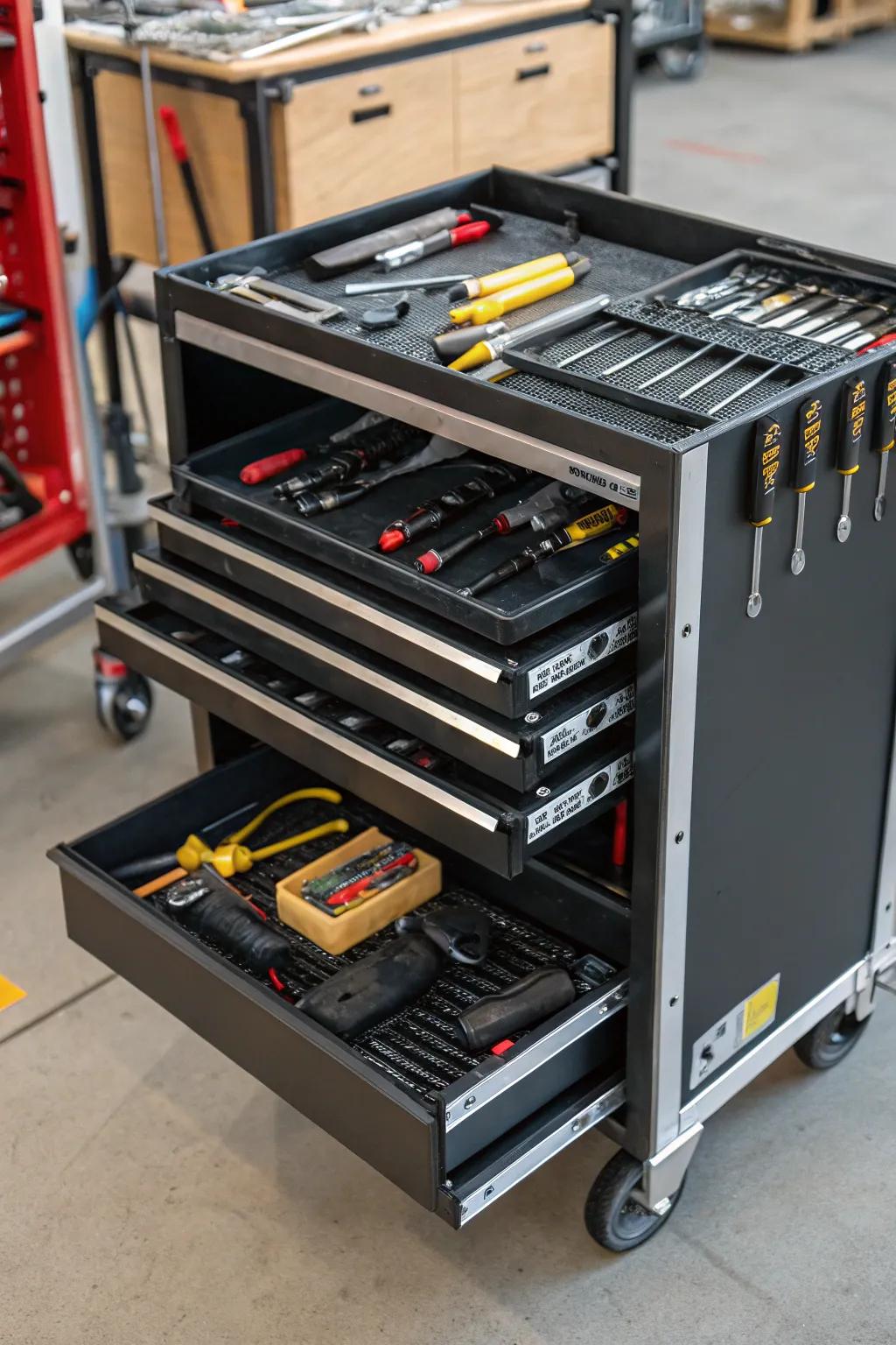 Mobile carts offer flexible and convenient clamp storage.